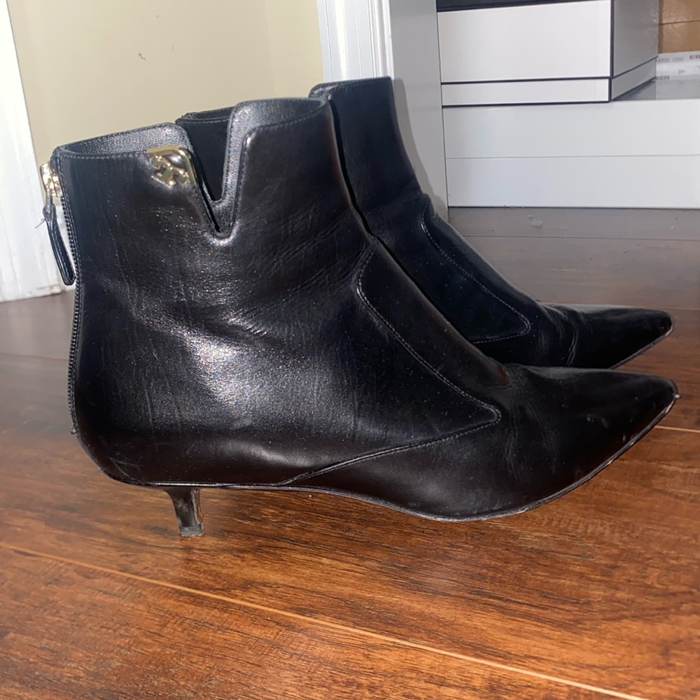 Tory Burch Kitten Heel Boot in black, size 9.